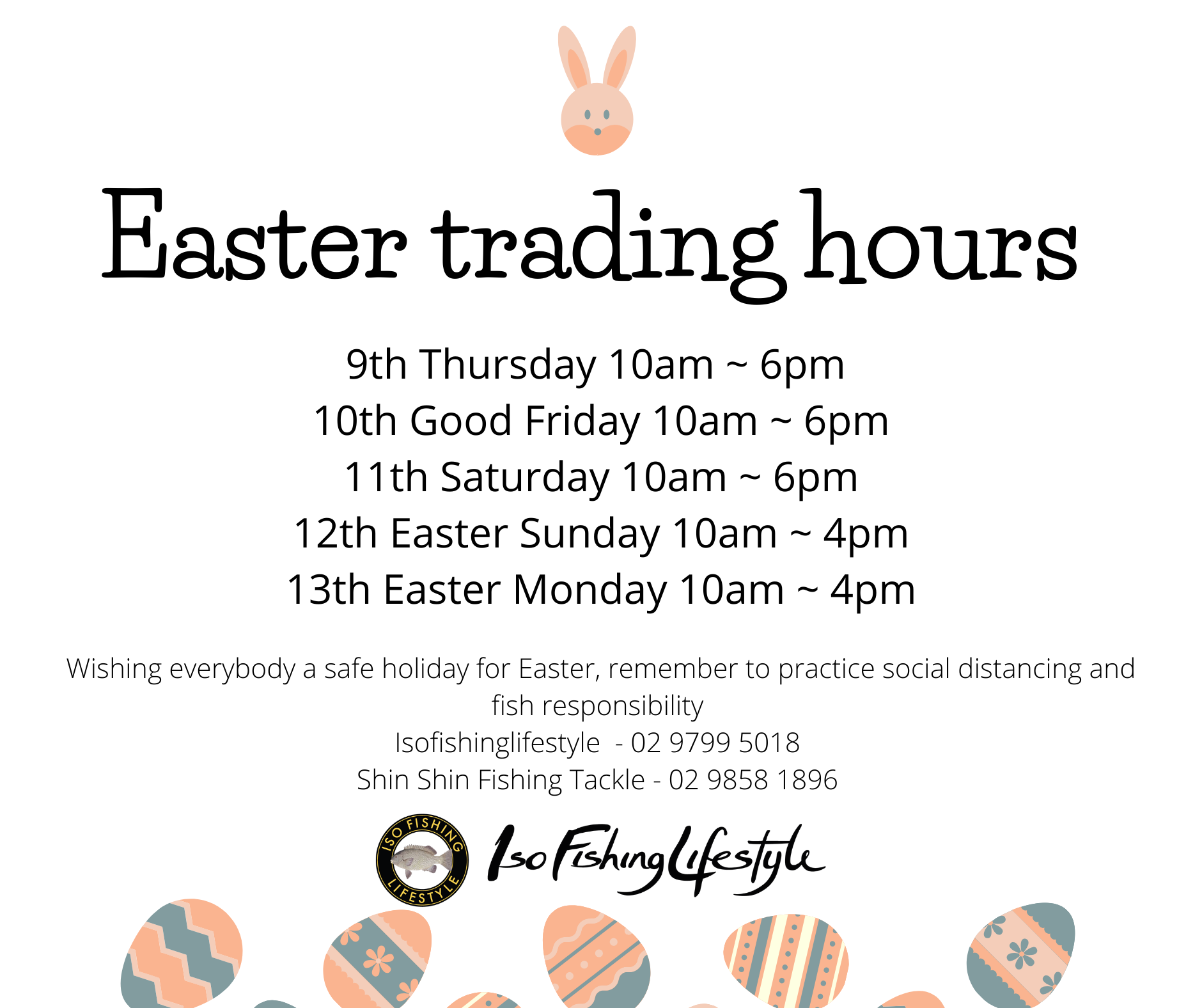 2020 Easter Trading Hours – Isofishinglifestyle