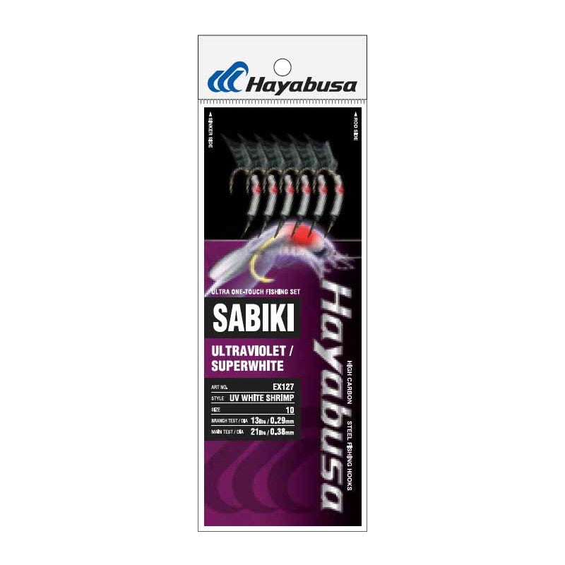 Hayabusa Uv White Shrimp Sabiki, Main 39Lb And Branch 32Lb Test